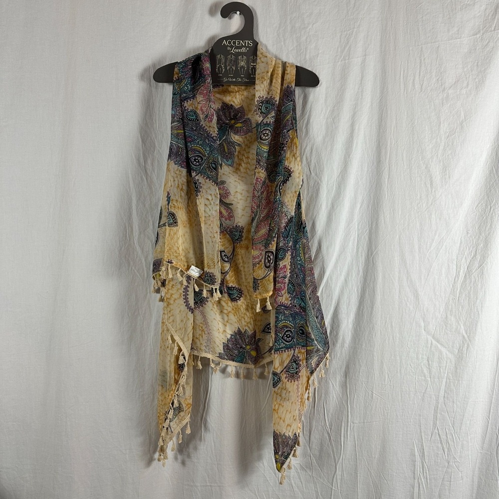 Convertible Boho Fringe Vest Lavello Tassel Chiffon Cotton Hippie Festival